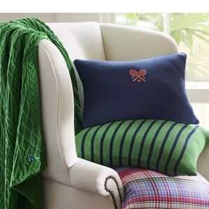 Ralph Lauren Navy Tennis Pillow NWT SET OF 3 orig $255 each